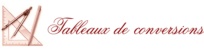 Tableaux de conversions